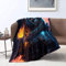 Decke wirft Möpse Fiery Rebellion 3D Dicke warme Fleecedecke Sofaüberwurf Decke Vier Jahreszeiten Kinder Erwachsene Kinderbett 31,5 x 47,3 Zoll Flanell (80 x 120 cm)