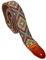 Gitarrengurt für Gitarre und Bass, Multi-Color Jacquard-Muster, Velours, Baumwolle, Lederenden, verstellbar bis 1500 mm, 50 mm Breite, komfortabel für lange Spielsessions