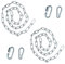 LWLWA Stahlkette Edelstahl 304 2 Stück, Metallkette 1M, Hundekette mit Karabiner, Hohe Härte und Starke Zähigkeit, für Autoreifen Schaukeln Topfpflanzen Haustiere