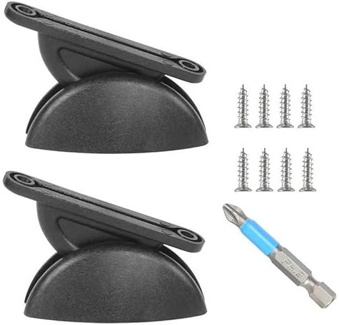 ANBOO 2 Stück Türfeststeller Wohnmobil Set,wohnwagen Türhalter,Türhalter Schwarz Mit Schrauben Nylon Türstopper Wohnmobil Beweglich Clipon Für Wohnwagen, Boot Und Camping