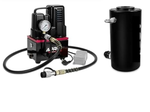 Portable High-Voltage Small Electric Pump with Foot, 30Ton 100mm Hydraulic Hollow Hole Cylinder Hydraulic Lifting Jack