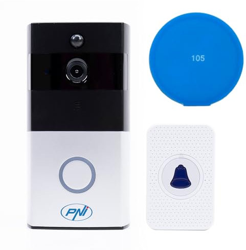 PNI Videoportero Inteligente SafeHome PT710B, WiFi, HD, P2P, aplicación dedicada Tuya Smart, con Sticky Pad Blue Incluido