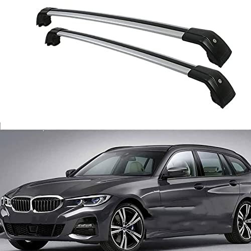 Dachträger Gepäckträger für BMW 3er G21 Touring 5-TüRer 2020 2021,Aluminium Relingträger Dachgepäckträger Querträger Dachfahrradträger
