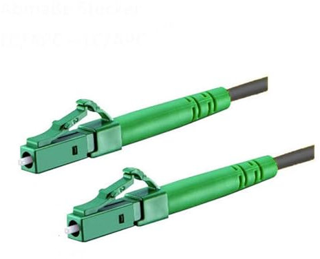 CONBIC® LWL Simplex Glasfaserkabel LC/APC 8° zu LC/APC 8°, schwarz, OS2 Patchkabel, 9/125μm, LSZH, FTTH Lichtwellenleiter, G.657.A2 (15m)