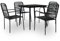 Gartenmöbel-Set, 5-teilig, Baumwollseil und Stahl, Schwarz