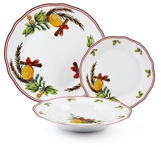 Excelsa Cinnamon 18-Piece Dinner Set, Porcelain, Multicoloured