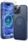 ORETECH Magnetic Case for iPhone 15 Case with 2 HD Screen Protector 1 Camera Protector, Fit for MagSafe, Translucent Matte Back Military Grade Shockproof Phone Case Cover - Navy Blue