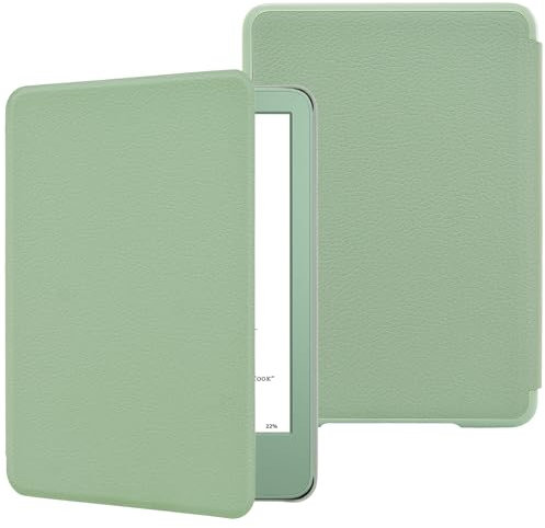 DMLuna Schutzhülle für 6 Kindle (11. Generation, 2024/2022) & Internationale Version, ultradünn und leicht, Smart Protective Durable Premium PU Leder Cover mit Auto Sleep Wake Funktion, Agavengrün