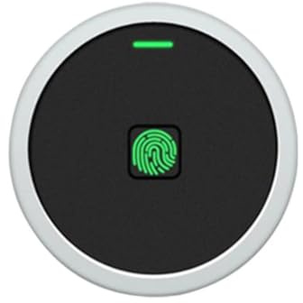 Kznifmk EM-Türzugangskontrolle, integrierter RFID-Stil, rund, Metall, wasserdicht, Entriegelung durch Fingerabdruck/PIN-Code, Einbruchalarm