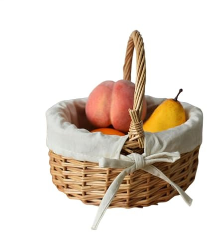 Geflochtener Weidenkorb, kleiners Korb mit HENKELs, Korb Ostern Kinder, Geflochten Einkaufen Blumenmädchen für Party Festival Hochzeit, Ostereiersuche Geschenkkorb