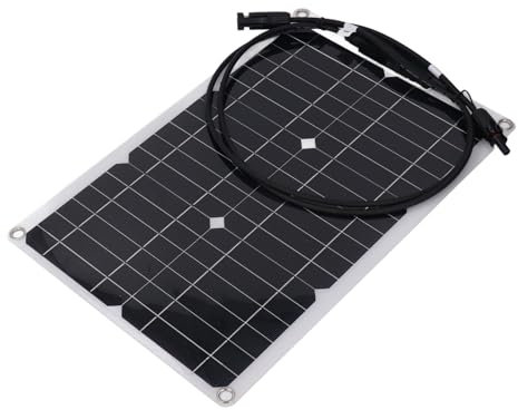 Paneles Solares, 20W 18 V Placa de Cargos Solares Flexibles con 2 Conectores 2 Núcleos de Conector Kit de Panel de Panel Solar del Panel Solar Solar para la Cámara de Seguridad de la Batería de 12V