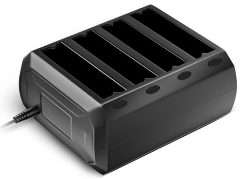 4-Slot Battery Charging Cradle Kit for Zebra TC77 TC70 TC72 TC75 TC70x TC75x TC700K TC77HL Barcode Scanners | Compatible with BT-000318 Battery - Charger Station with Adapter SAC-TC7X-4BTYC1