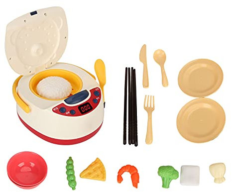 Kids Rice Cooker Toy, Smart Spray Kitchen Cooking Playset Toy, Playsets Simulation Toys with MusicRed Pretend Children E Onal Music (Red spray rice cooker)