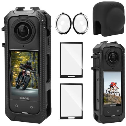 for Insta 360 X5 Camera Mount Case Cover/Tempered Glass Screen Protector/Front and Rear Lens Standard Transparent Protective Covers/Silicone Lens Protector Camera Cage Accessories