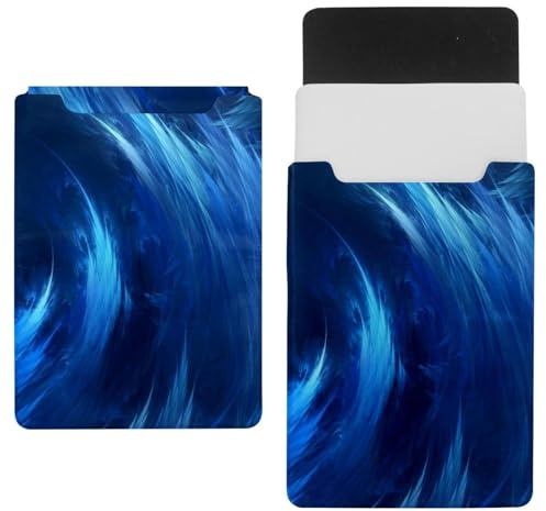 Eslifey 13 Zoll Slim Laptop Sleeve Case Ledertasche mit Magnetverschluss, Spiral Wave Curl Digital Art Wasser Mikrofaser Ledertasche