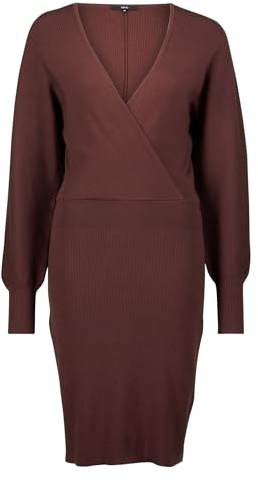 zero Damen Strickkleid mit Wickeloptik 34, Chicory Coffee