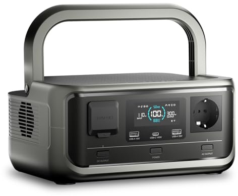 ALLPOWERS VOLIX P300 Tragbare Powerstation, 256Wh LiFePO4 Akku, 300W (Max 600W) Solargenerator, <20 ms USV, 100W USB-C Ausgang, 3000 Ladezyklen Für Camping Draußen Reisen Notfälle Spieler Festival