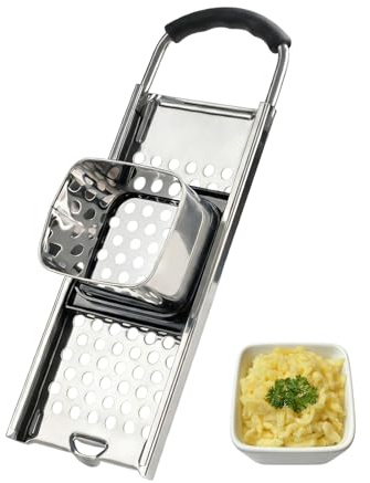 Vexnaro Râpe à Spaetzle, râpe à spätzle en acier inoxydable avec poignée en caoutchouc, Machine a Pate en Acier Inoxydable, pour des Boulettes, des Pâtes, Spaghetti