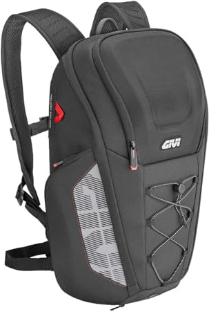 Zaino Moto GIVI EASY13 18L con Tasca Porta Casco Estraibile, Copertura Antipioggia e Vano Laptop 16” – Nero