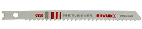 Milwaukee 48-42-0850 4 Jig Saw Bi-Metal Blade With 8 Teeth Per Inch (5 Pack), Bi-Metal