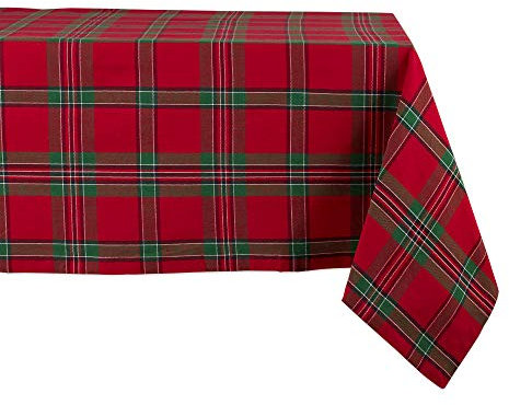 DII Farmhouse Tischdecke, kariert, für Esstisch und Küche, für Urlaub, 60 x 84 cm, Rot und Grün