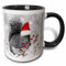3drose dieses süße Weihnachten Eichhörnchen Hat Eine Zuckerstange und ein Santa Hat in der schneebedeckten Winterlandschaft. zweifarbig schwarz Tasse, 11 Oz, schwarz/weiß