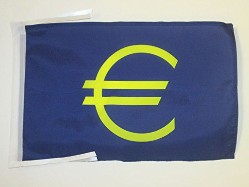 AZ FLAG - Drapeau Euro - 45x30 cm - Pavillon De La Monnaie Unique - Europe 100% Polyester Avec Deux Cordelettes - 20g