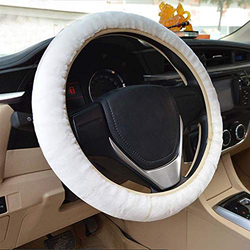 Lenkradhülle Auto dick Plüsch kurz warme Lenkradabdeckung Winter Universal Lenkradbezug rutschfest atmungsaktiv Lenkrad Abdeckung anti-Rutsch Lenkradschutz weich bequem steering wheel cover