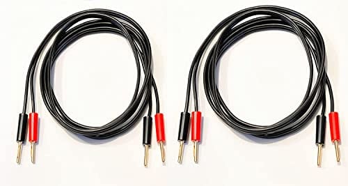 Profile 79 Strand Black Speaker Cable 2 Metre Pair, Two Cables Terminated With Gold Plated 4mm Banana Plugs On All Ends 8 Plugs In Total