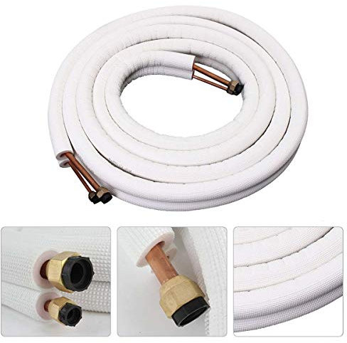 NO LOGO LMY-CLIMATISEUR PIÈCES, Tube de climatiseur Tuyau de cuivre à serpentin isolé 1/4 3/8 en cuivre 5 m Tuyau de climatisation Tuyauterie en Aluminium Tuyau en Aluminium Torsadé