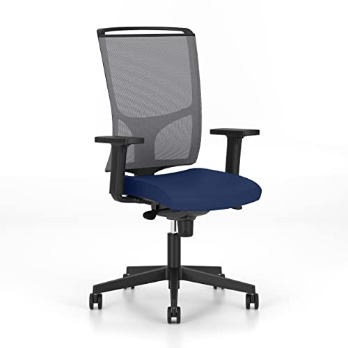Nowy Styl Bürostuhl Vosto, mit 2D-Armlehnen, Synchronmechanik, stufenlose Gewichtsverstellung, Sitz in blau | Geeignet für Homeoffice