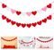 2 Stück Herz Wimpelkette Leinen Wimpel Herzen Girlande Vintage Wimpelkette Hochzeit Deko Farbenfroh Wimpeln für Geburtstag Party Dekoration