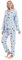 GLOBAL Femme Pyjama Flanelle Manches Long |Ensembles de Pyjama Coton |Chemises de Nuit Bouton | Chaleureux Vêtements de Nuit Confortable |Chien Mignon Bleu L