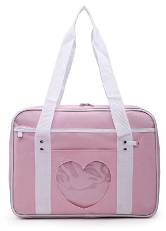 Große Ita Bag Canvas Messenger Japanische Tasche Kawaii Anime Schultertasche Handtasche Tasche für Cosplay, 01-pink