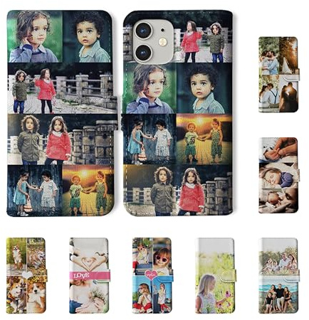 Tirita Personalised Custom Photo Wallet Flip Phone Case Compatible with iPhone 6 & 6s - [05- Six Photos Collage]