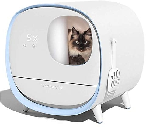 ADITAM Automatic Self-cleaning Cat Litter Box, Fully Enclosed Electric Cleaner, Smart Cat Toilet With Deodorant, For Cat Weight And Cleaning-3 Colors Available (Color : Blue) Double the comfort