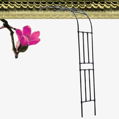 MISKYN Schwarz Rosenbogen Halbbogen Metall Wandrosenbogen Rankhilfe Rosen Torbogen Halb Rankbogen 1 Stück,Schwarz,240 * 240cm