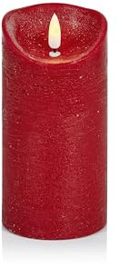 Premier Decorations Red LED Flickabrights Wax Candle Battery Operated Christmas Decoration Xmas Festive Décor 18cm x 9cm