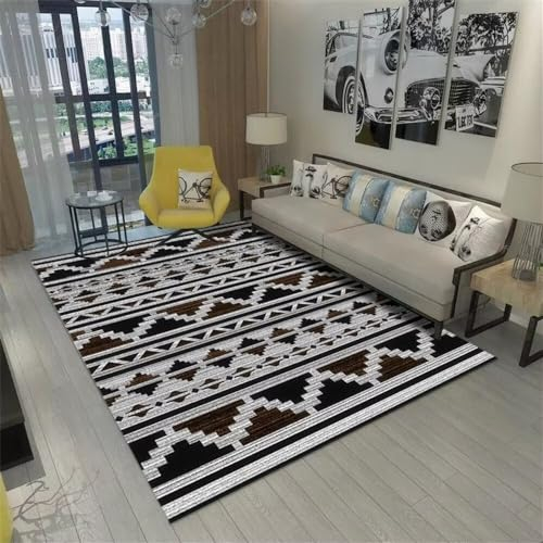 Generisch Outdoorteppich Rutschfester Salonteppich Mit Gefalteter Streifengeometrie Teppich Allergiker Geeignet Kinderteppich Grau 50X80Cm 1Ft 7.7''X2Ft 7.5''