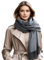Damen Kaschmir Schal dünn Herbst Winter 185x65 Halstuch Kaschmirschal dunkel grau Pashmina stilvoll elegant Wollschal Wolle Uni Farbe Damenschal (Dunkel Grau)