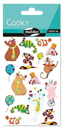 MY MANDARINE CY158Cpack - Packung mit 10 Stickerbögen 3D Stickers Cooky, 160 Stickers, lustige Tiere, 1 Pack
