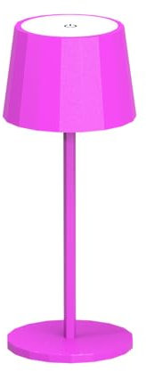 Wilmà Mini Lampada da Tavolo Senza Fili LED Ricaricabile Touch Control Waterproof Impermeabile IP54, Altezza 20 cm Base Anti Ribaltamento, 1000mAh 120 Lumen (Fucsia)