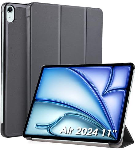 WD&CD Hülle kompatibel mit iPad Air 2024 11 Zoll 2024, Ultra Dünn Case mit Standfunktion Auto Sleep Wake Up Funktion-Grau