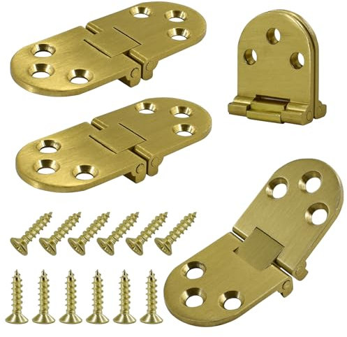 4 cerniere in ottone con bordo rotondo, per vassoio maggiordomo con viti, cerniera pieghevole a 180 gradi per armadi a cerniera mobili