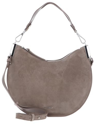 Coccinelle Sunup Handbag Suede Leather Warm Taupe