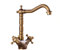 Wasserhahn Bad Waschtischarmatur Retro Antik Stil 360° Drehbar Messing Zweigriff Mischbatterie Waschbecken Armatur, Badarmatur Waschtischbatterie Badezimmer, Bronze