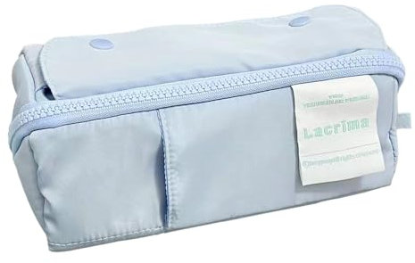 Taasmoog Federmäppchen, Hohe Große Aufbewahrungstasche Erweiterbar Mäppchen Mädchen Teenager mit 3 Großer Fächer für Teenager Mädchen Junge Studenten(Himmelblau)