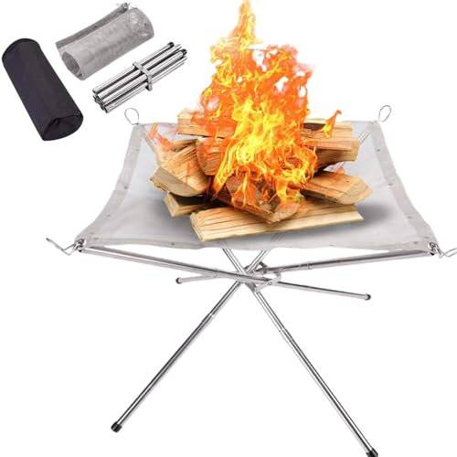 SUQ Braciere Portatile Per Campeggio All'Aperto, 56*56*43 CM, Outdoor Camping Bonfire Stand, Braciere Da Esterno Portatile, Portatile Pieghevole, Con Borsa Per Il Trasporto, Braciere Per Patio, Falò