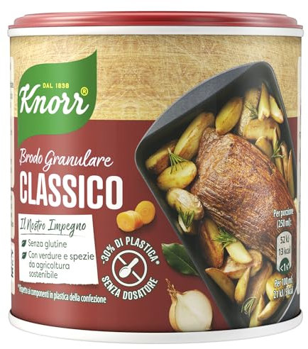 Knorr Brodo Granulare Classico, Senza Glutine, Lattosio e Conservanti, Ricco di Sapore, Ideale per il Tuo Ragù e Carne alla Griglia, 150g (Confezione da 10)