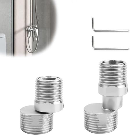 PARFCO Raccordo Eccentrico Rubinetto 2 Pezzi Accessori per Soffione Angolo, Testa Gomito 360 Gradi, Adattatore per Rubinetto Doccia, Rubinetto Angolo Vite Eccentrico, per Cucina, Bagno